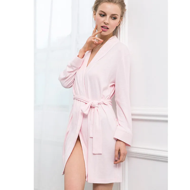 Пижамы халат женский халат Peignoir Femme осень зима теплое красное японское кимоно одежда для сна плюс размер Дамская Домашняя одежда T333 - Цвет: Pink
