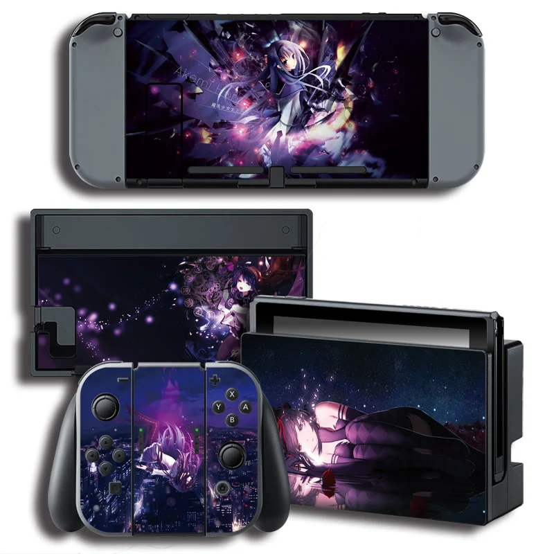 Наклейка Puella Magi Madoka Magica для Nintendo Switch NS Виниловая наклейка на консоль и чехол|stickers