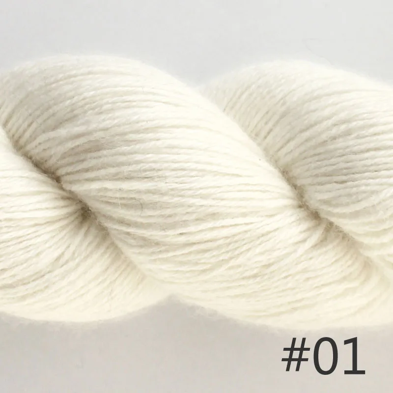 01 White Пряжа Lotus Mimi Plus цвет пряжи#01-33 натуральная норка вискоза Шерсть смешанная с кашемиром Детская Мягкая ручная вязка - Цвет: 01 White