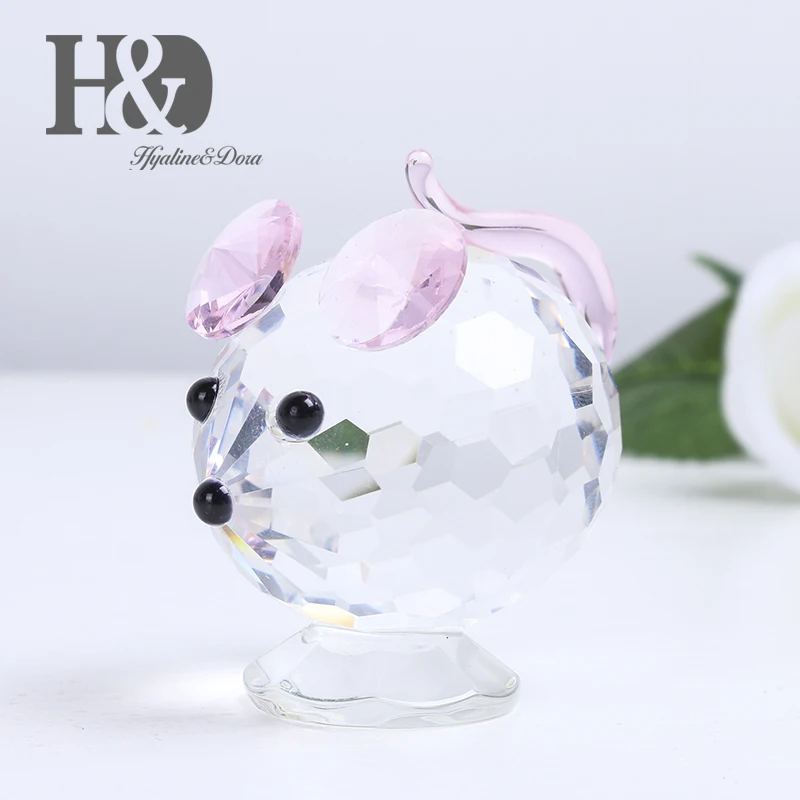 Кристаллический коллекционный подарок H & D фигурка розовой мыши миниатюрный