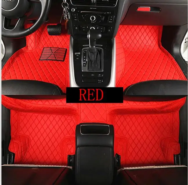 Красный Пользовательские Коврики для vw polo sedan 2011-, 2006-2009 кожаные автомобильные коврики на заказ водонепроницаемые коврики для багажника аксессуары - Название цвета: Красный