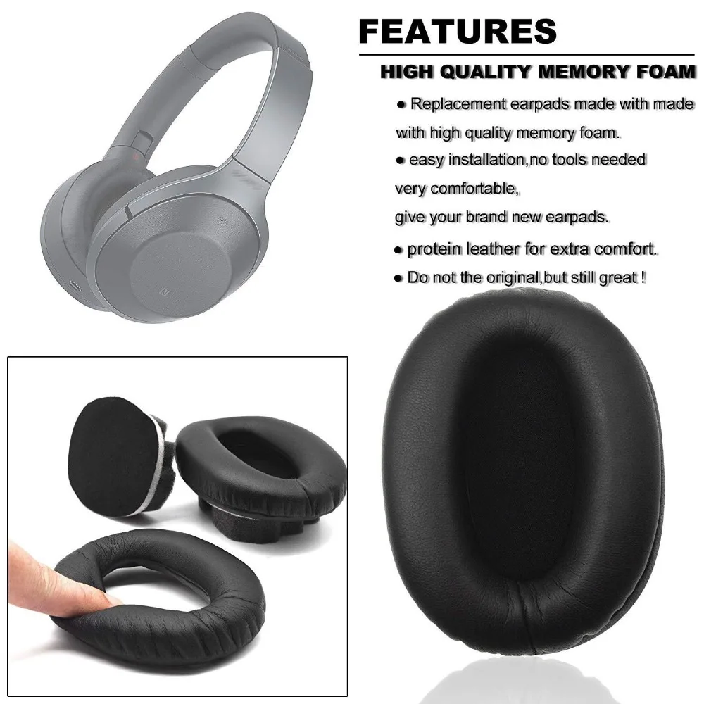 

Replacement Foam Ear Pads Cushions for Sony WH1000XM2 MDR-1000X Headphones with Clip Ring Tuning Tone Cotton Earpad Best 4.19