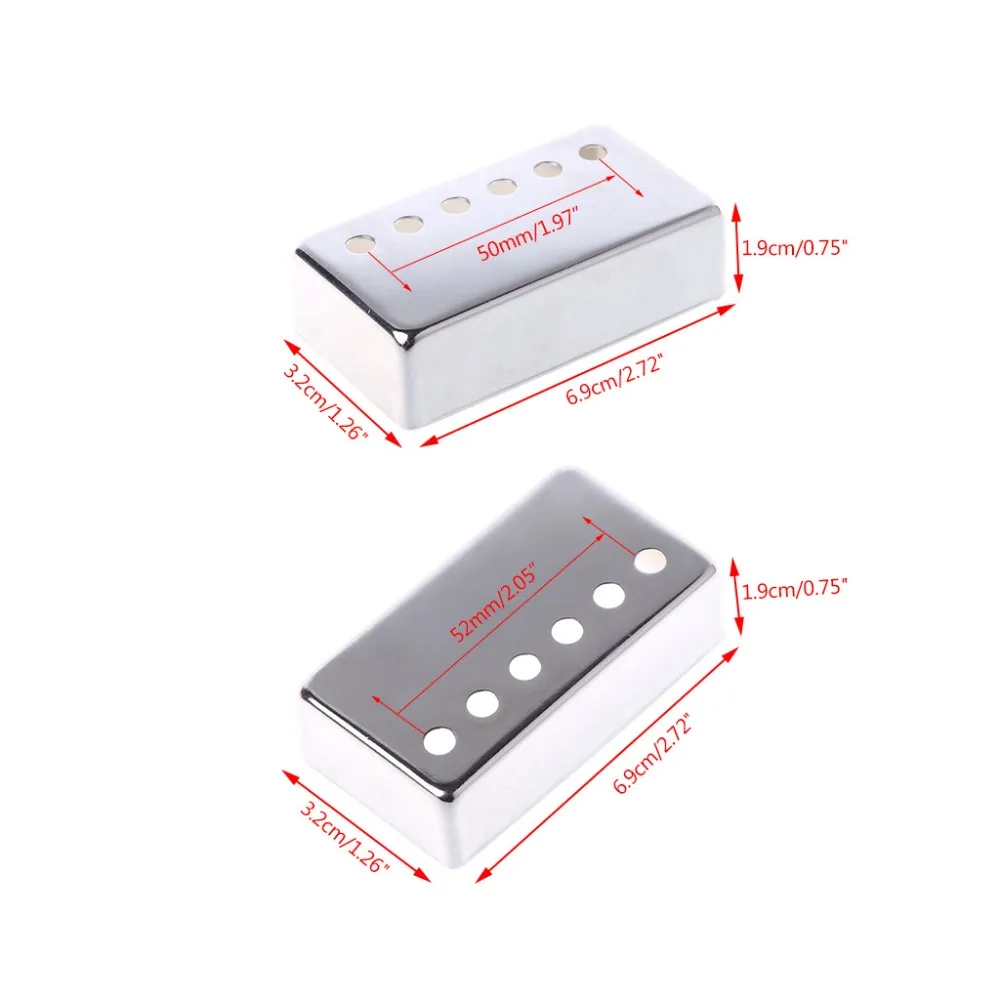 Electric Guitar Accessorie 6 Holes Silver LP Pickup Cover Humbucker 50 52 Copper dropshipping | Спорт и развлечения