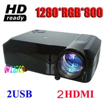 Дешевле 5000 Люмен ЖК дисплей HD Full LED 3D Проектор 1280*800 1080 P