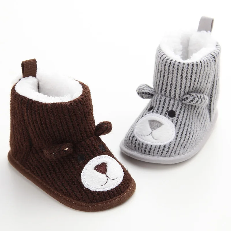 Зимняя обувь для малышей новорожденных мальчиков с мягкой подошвой изображением