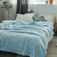anti static fuzzy flannel blankets for beds fluffy soft warm thicken coral fleece mink throw double bed blue embossed blankets
