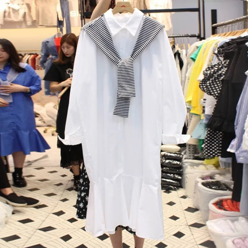 2019 Новинка весны корейский для женщин Элегантный дизайн трубы платье Vogue с