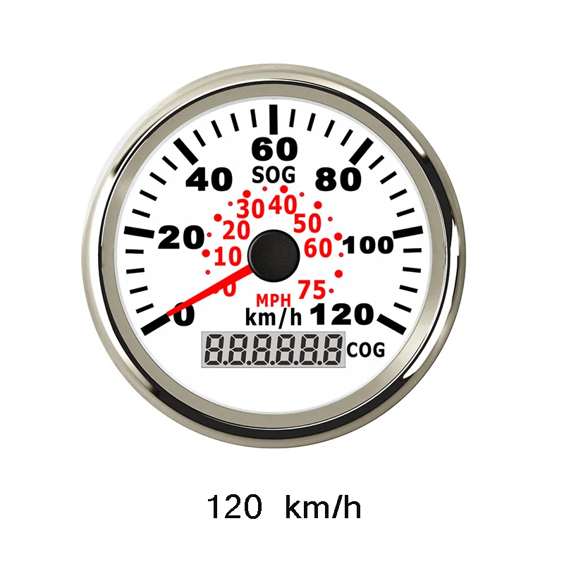 WS 120KMH 85 мм 60KMH gps измеритель скорости одометр IP67 Водонепроницаемый измеритель скорости 120KMH с подсветкой 12 В 24 В подходит для автомобиля грузовика лодки - Цвет: WS 120KMH