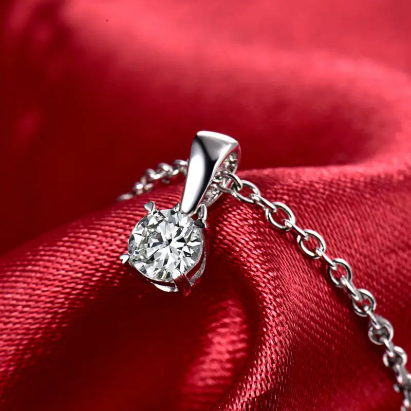 Элегантное ожерелье из белого золота с бриллиантами 18 К женская подвеска яркий