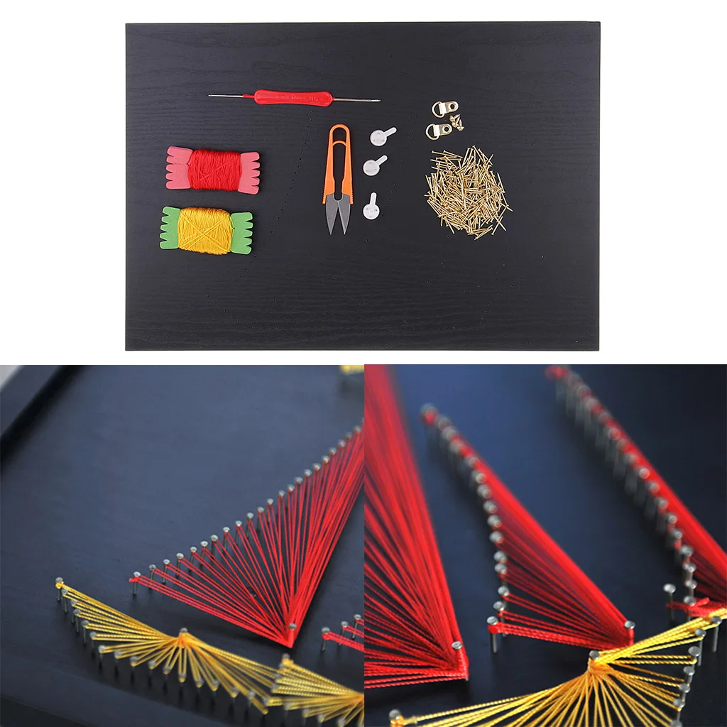 30x40 см Pin String Art Sailboat DIY домашнее украшение Набор для творчества для взрослых детей искусство и ремесло