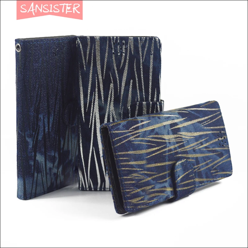 Flip bag phone case for htc desire 320 Sansister customized denim wallet flip cover with card slots unique and fashion design | Мобильные