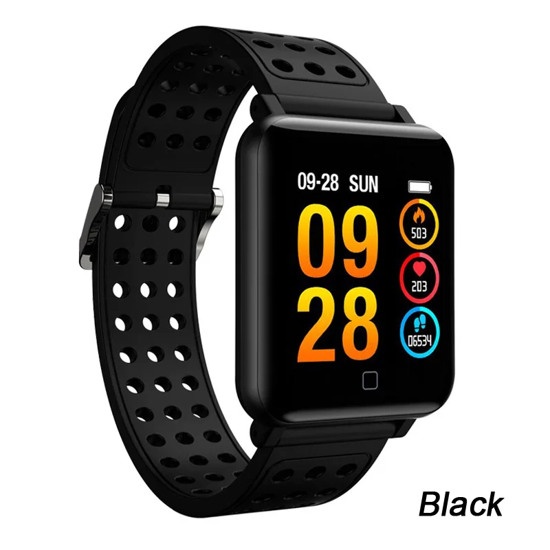Silica Strap Black M19 Смарт часы кровяное давление фитнес трекер Smartwatch для мужчин IP67 Водонепроницаемый умный Браслет reloj inteligente - Цвет: Silica Strap Black