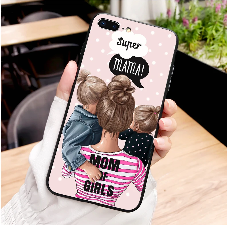 Чехол для iPhone 11Pro MAX XR XS X10 5 6 7 8Plus 11Pro MAX SE из мягкого ТПУ с черными и коричневыми волосами