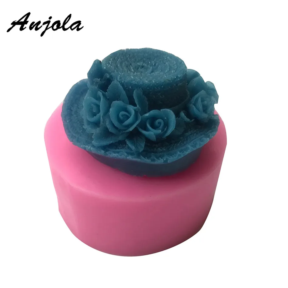 Anjola Diy силиконовые формы круглый соломенная шляпа украшения торта ручной