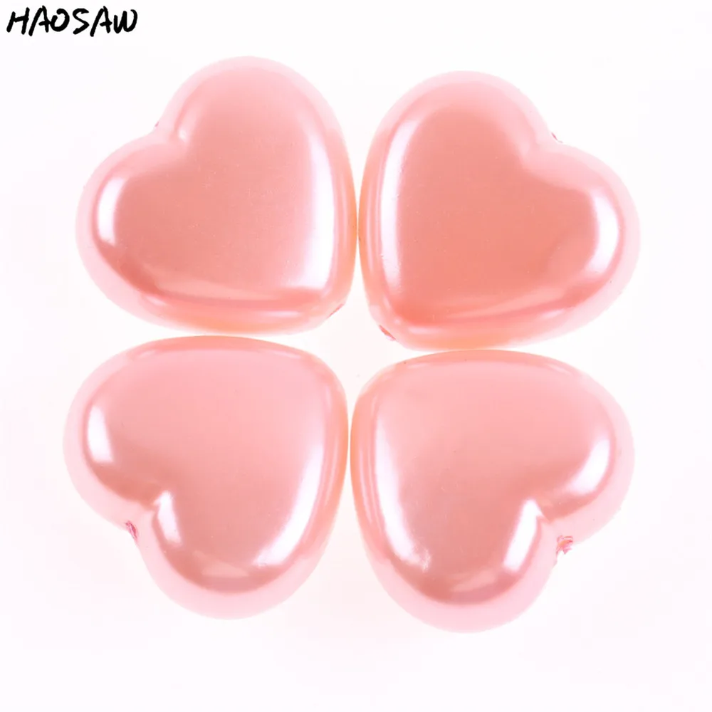 

70Pcs/Lot Valentine's Day Style 25mm Pink Color Heart Acrylic Pearl Chunky Beads For DIY Jewelry KQWB-517778
