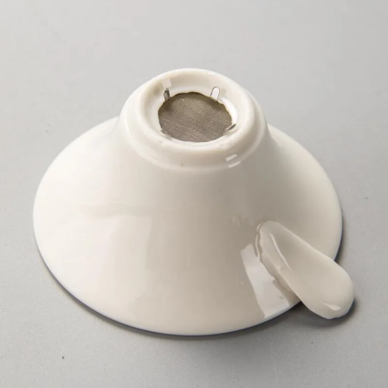 2021 Promotion 2set/lot White Porcelain Bergamot Tea leak Hand tray filter Chinese Teaset Accessories 8.5cm x 6.3cm | Дом и сад