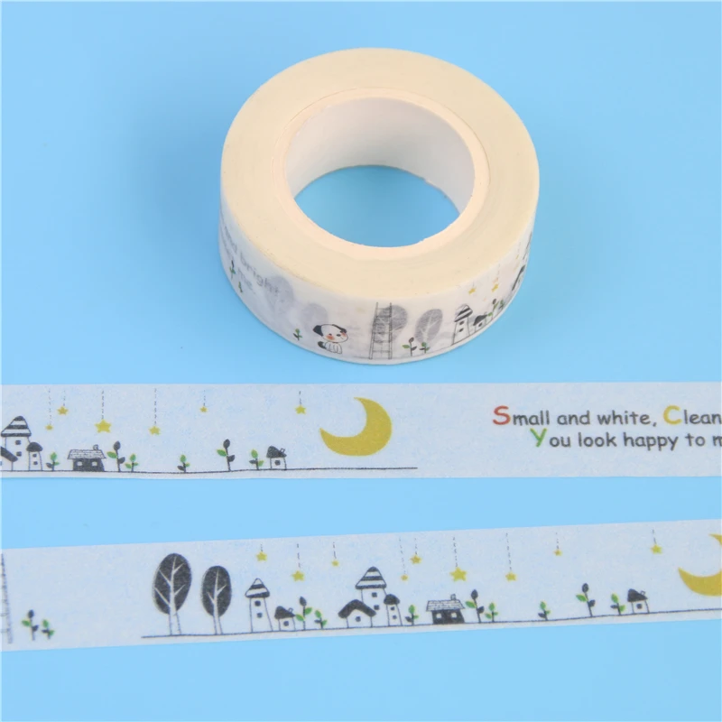 1 5 см * 10 м маленький город васи лента Diy украшения Скрапбукинг планировщик