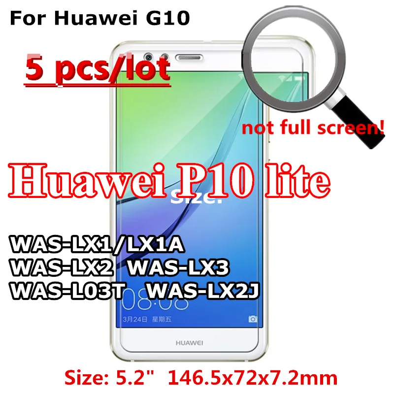 5 штук в партии Новый Закаленное Стекло для HUAWEI P10 Lite крышка экран защитный чехол