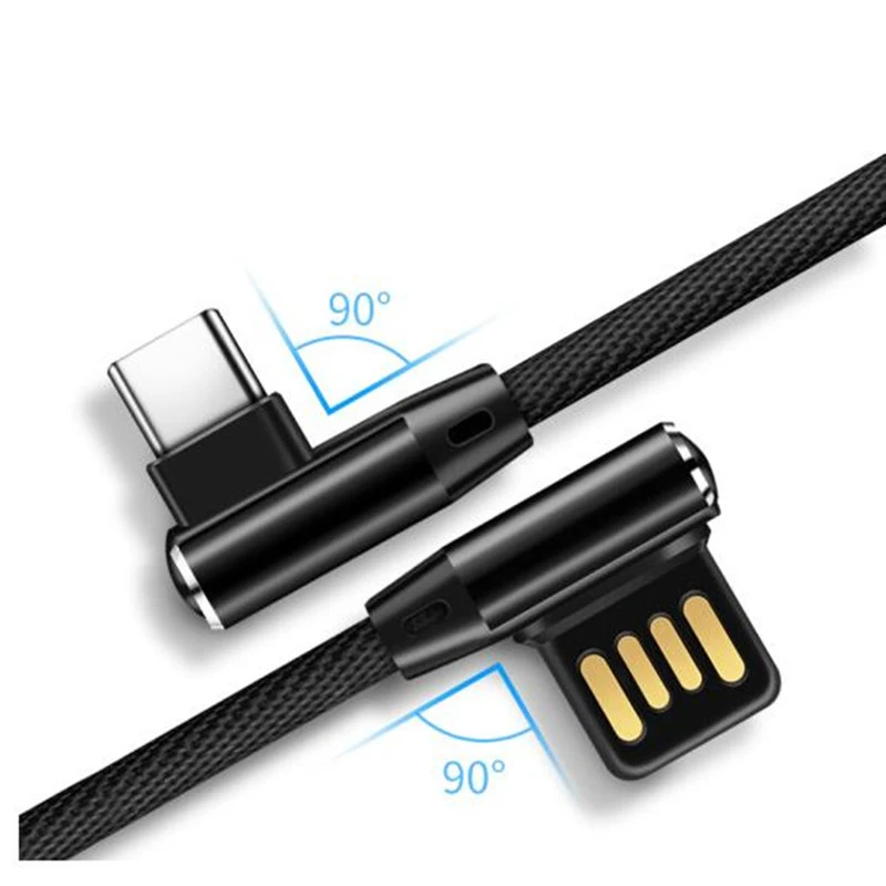 Black Suntaih type-C кабель для Xiaomi Redmi note 7 Быстрая зарядка для samsung S8 note9 USB C кабель для зарядного устройства двусторонний Штекер кабель для передачи данных - Цвет: Black