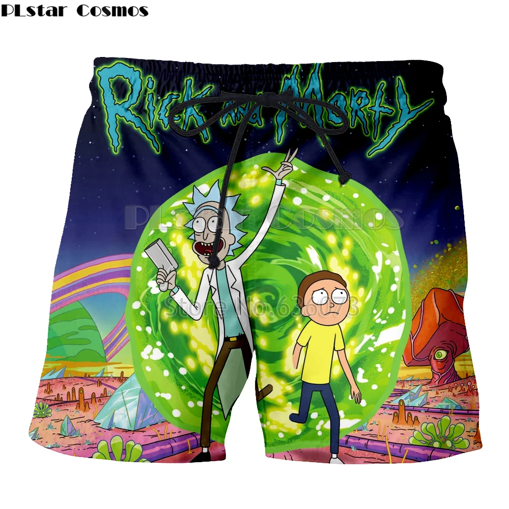 PLstar Cosmos Harajuku шорты «Аниме» Летние повседневные мужские шорты с 3d принтом Rick and Morty мужские/женские крутые шорты