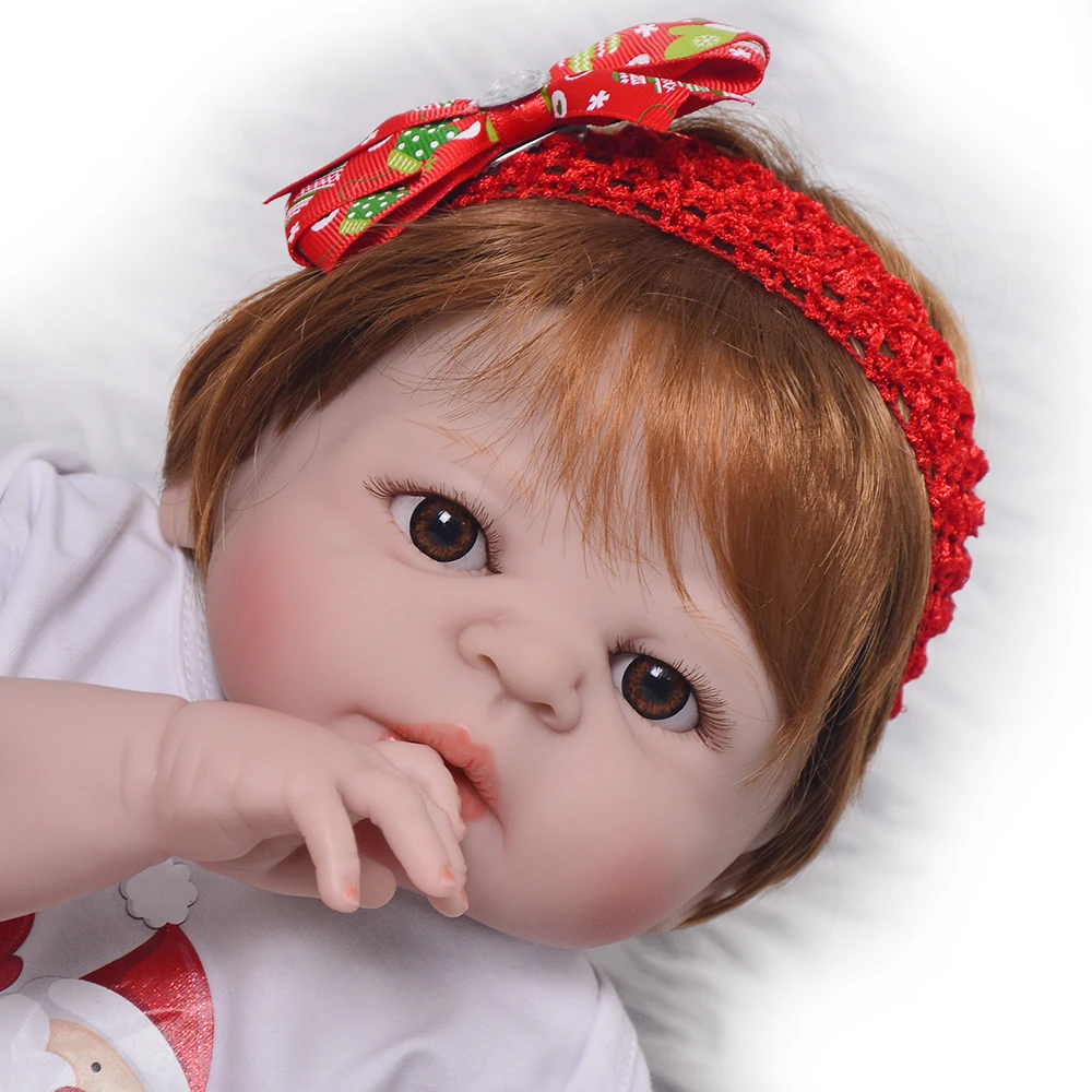 23 дюйма Boneca bebes reborn girl силиконовые виниловые куклы для новорожденных 57 см