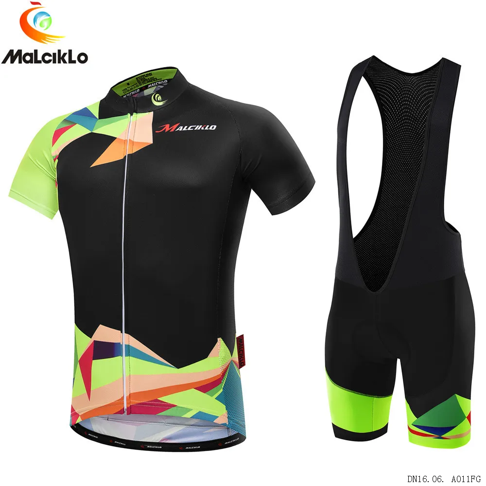Malciklo 2017 Pro Summer Cycling Jerseys Set Black&Green MTB Bike Cycle Clothing Bicycle Road Maillot Ropa Ciclismo For Men | Спорт и