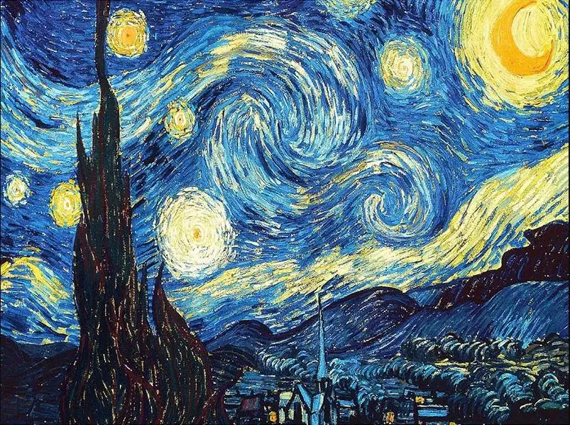 Фото Картина из страз Ван Гога Звездная ночь алмазная вышивка сделай сам мультфильм 5d