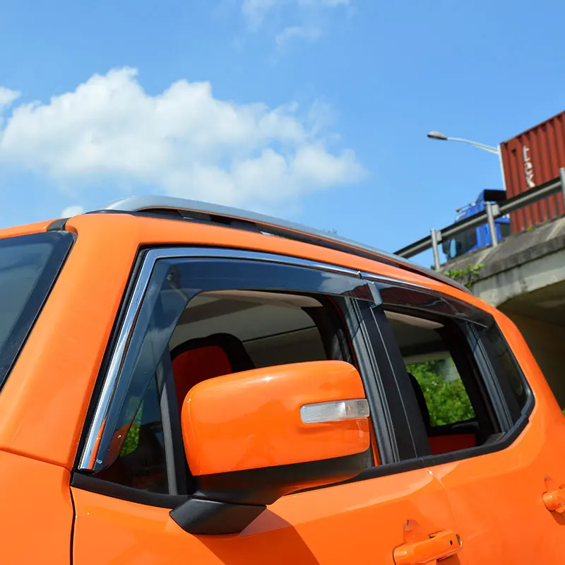 Аксессуары Для Jeep Renegade 2015 2016 2017 ABS Окно Козырьки Навесы Дождь Ветер Дефлектор 4