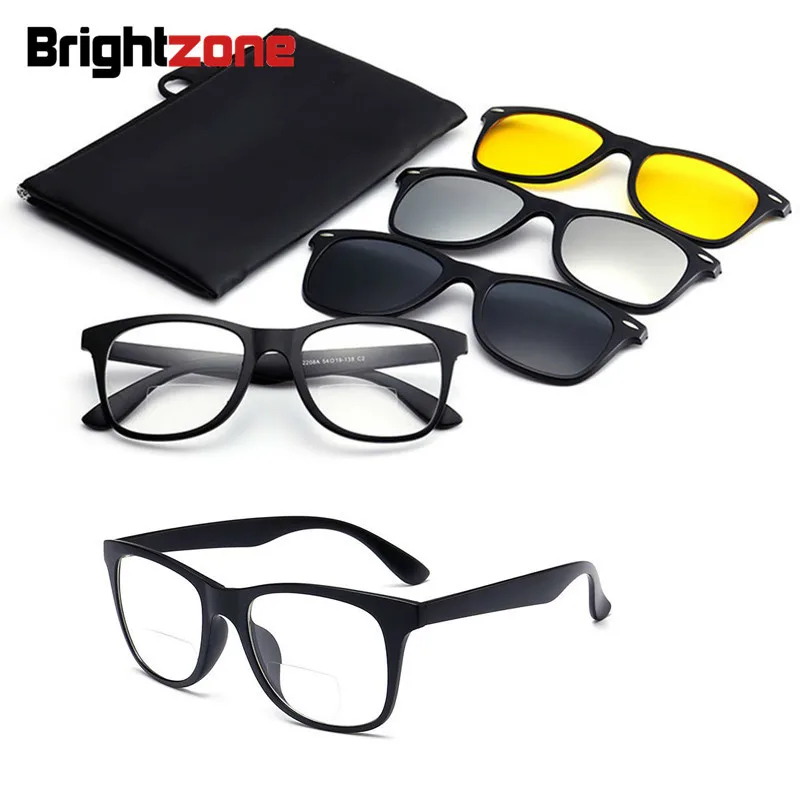 Винтажные диоптрийные очки Bright Zone круглые для чтения с магнитной лупой 3 шт.