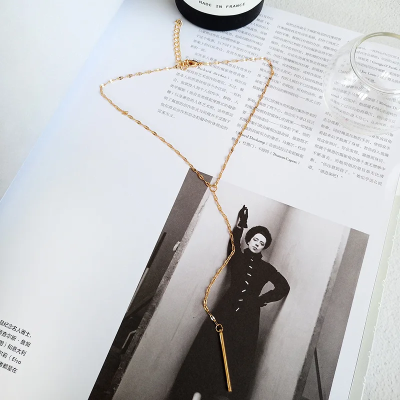 Женское короткое ожерелье с подвеской в виде ключицы вертикальная цепочка