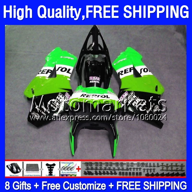 8 Подарки Для HONDA VFR800 98-01 VFR800RR Перехватчик 31MK15 VFR 800 800RR Repsol зеленый 98 99 00 01 1998 1999 2000 2001