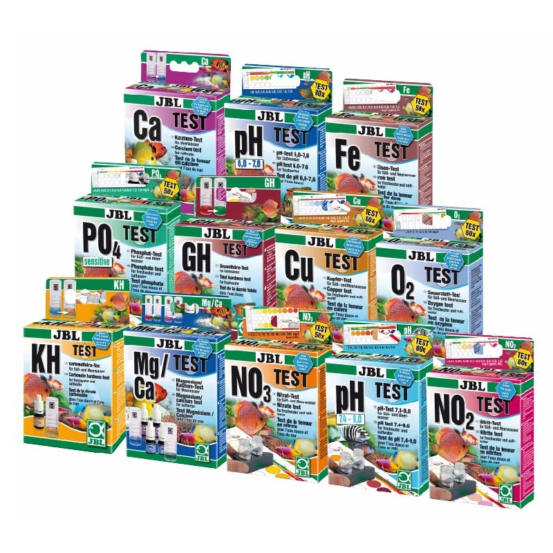Аквариум JBL воды Тесты комплект свежей PH Marine NO2 NO3 Ca Mg Cu O2 CO2 PO4 NH4 GH KH fe морской