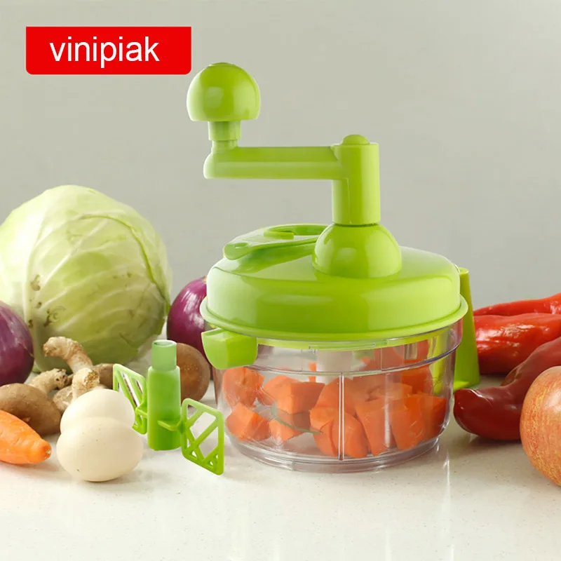 Многофункциональный кухонный ручной измельчитель для овощей большая емкость