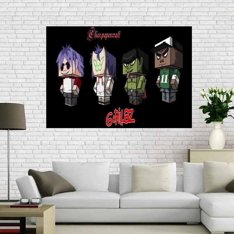 На заказ Gorillaz печатает холст роспись стены Шелковый плакат ткань печать DIY ткань плакат - Цвет: 14