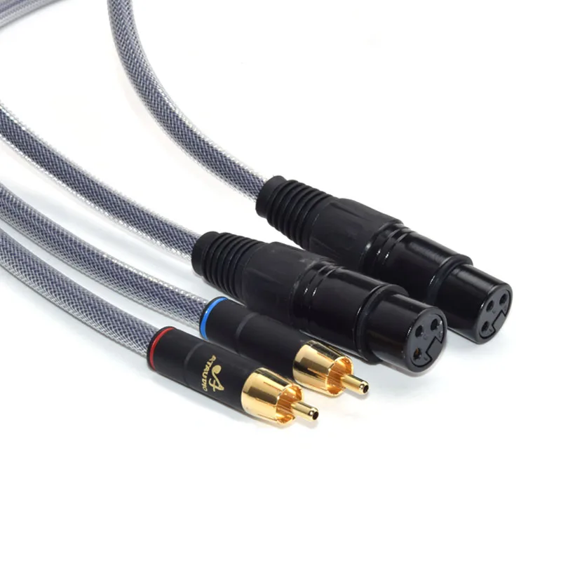 Одна пара аудиокабель ATAUDIO Hifi 2 RCA Male XLR Female высококачественный двойной кабель Dual