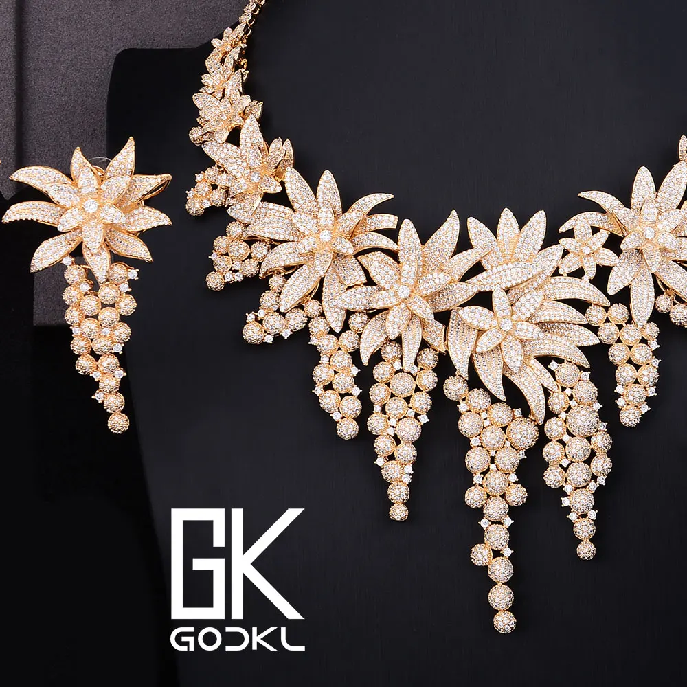 GODKI Роскошные виноград кубический циркон нигерийские Ювелирные наборы для