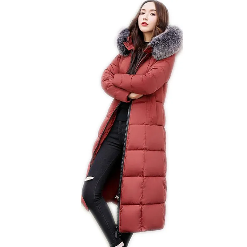 Женская длинная парка с капюшоном зимняя хлопковая куртка на молнии мягким
