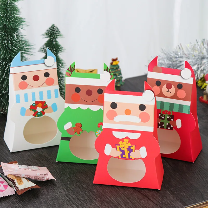 

Ferimo 40pcs Creative cartoon candy biscuits gift box with window party Christmas favor decoration paper boxes
