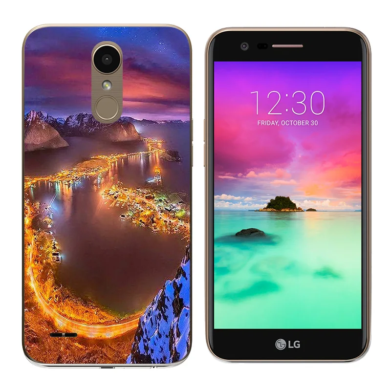 2017 чехол для LG K10 Мягкий силикон с принтом &quotволны&quot LV5/K10 X400 M250 M250N чехлы