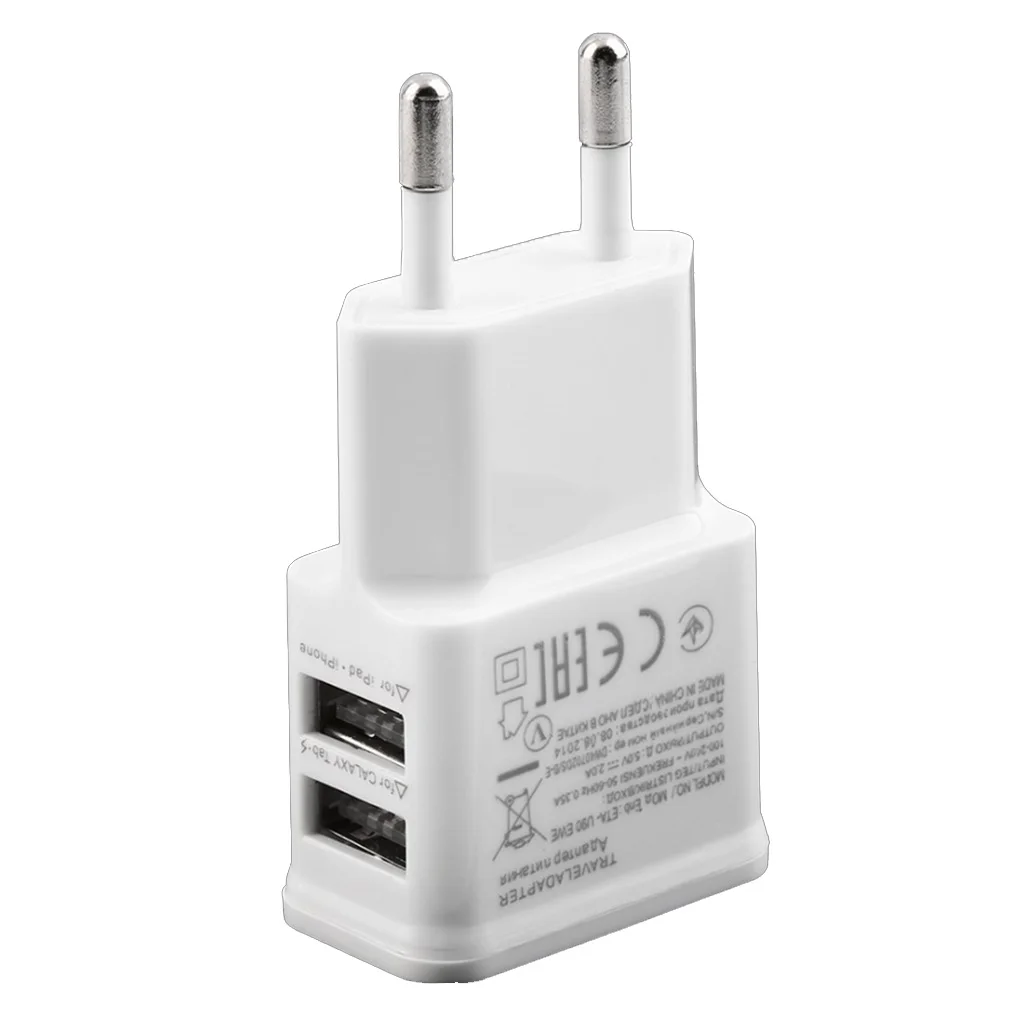 Горячая Универсальный 5V 2A двойной USB порт AC настенное зарядное устройство адаптер Белый для мобильного телефона планшета