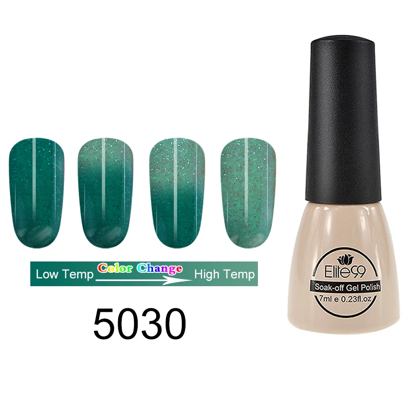 5030-7ml Elite99 термальный гель для ногтей, меняющий цвет, голографический лак для ногтей, блеск для горячей холодной температуры, отмачиваемый УФ-Гель-лак для ногтей - Цвет: 5030-7ml