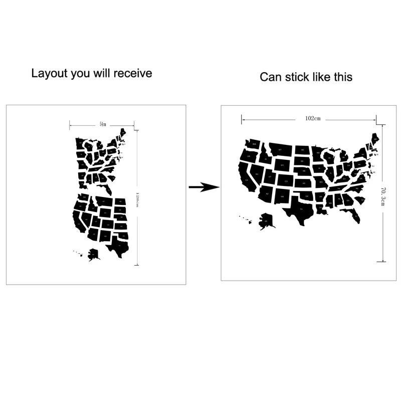 GB408 USA American Map Pattern wall art bedroom decorative stickers diy home decals mural poster vinyl paper | Дом и сад