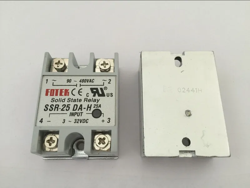 

1PCS SSR25DA-H SSR-25DA-H Manufacturer 25A ssr relay,input 3-32VDC output 90-480VAC