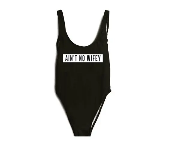 Женский купальник ainnot NO WIFEY цельный купальник|Боди| |