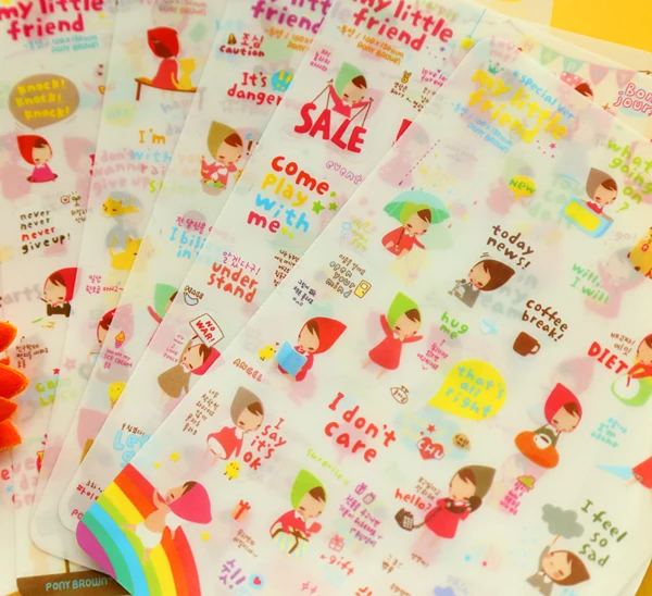 

6pcs/set Kawaii girl series stickers Scrapbooking sticker (ss-a703)