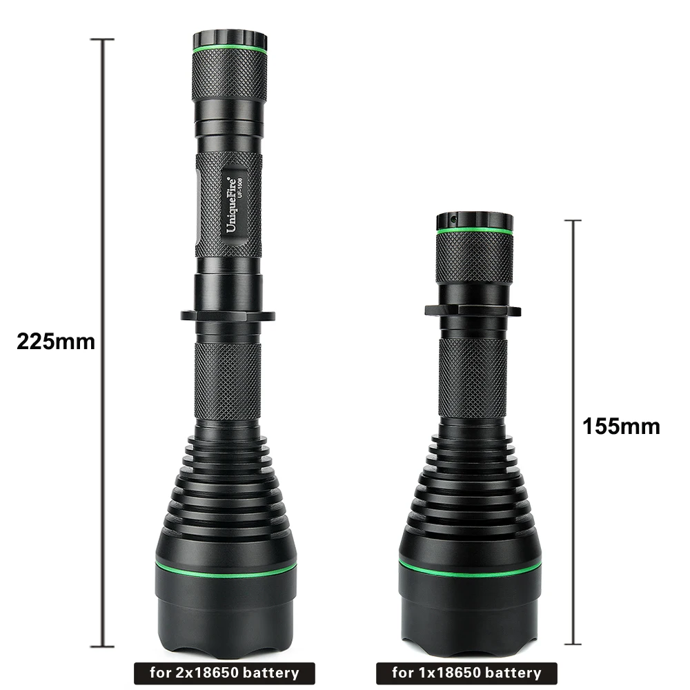 UniqueFire 1508 T50 XRE (зеленый/красный/белый) светодиодный фонарик 3 режима фокусируемая