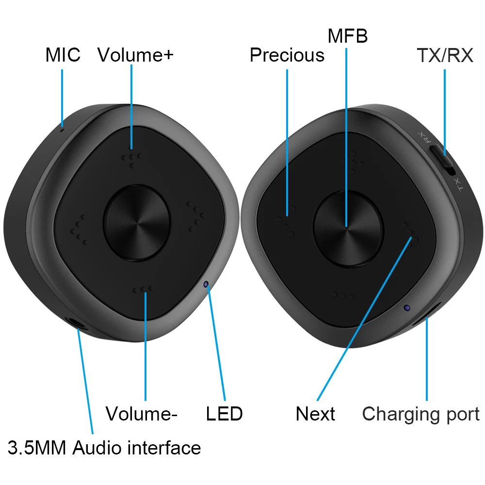 Bluetooth 5,0 аудио приемник передатчик Bt Aptx HD низкая задержка Hifi музыка стерео адаптер микрофон/клип/3,5 мм AUX Jack/RCA для ТВ автомобиля