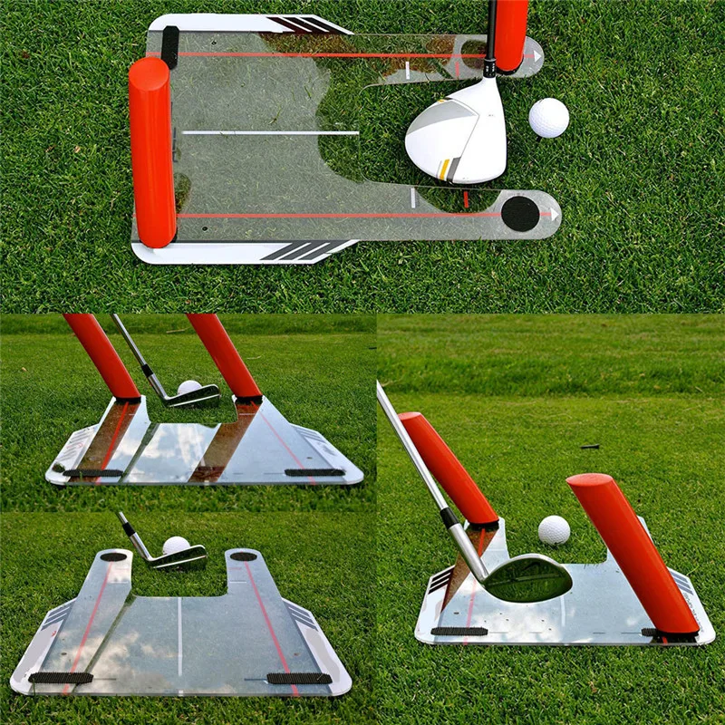 

4 Red Speed Rods Coach Golf Speed Trap Base Mirror Golf Swing Trainer Shape Shots Swing Practice Mirror with Carry Bag