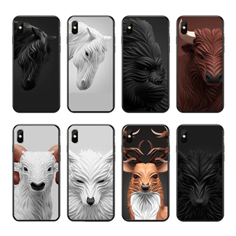 Роскошный чехол для телефона Alivio iphone 8 7 6 5 4 Plus X Tampa Lobo мультяшный 3D животное мягкий