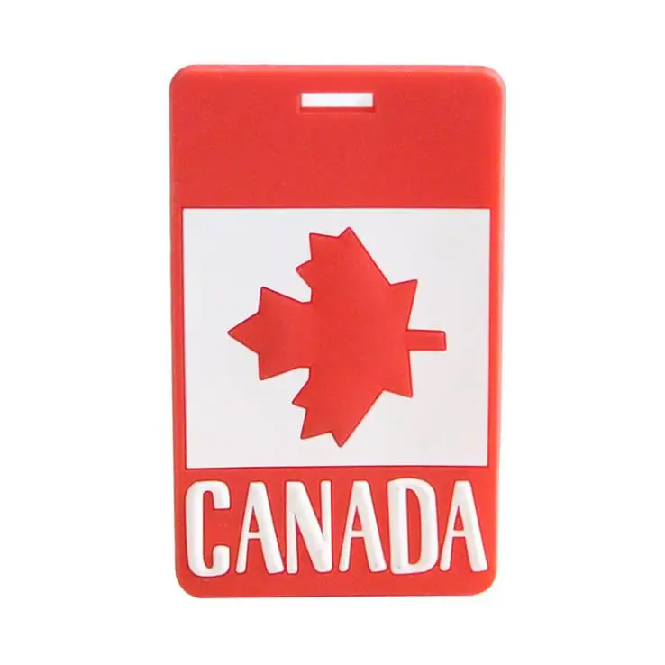 Canada B Бирки с национальным флагом для чемодана Новая модная бирка для багажа ПВХ аксессуары для путешествий портативная дорожная этикетка сумка держатель для ID - Цвет: Canada B